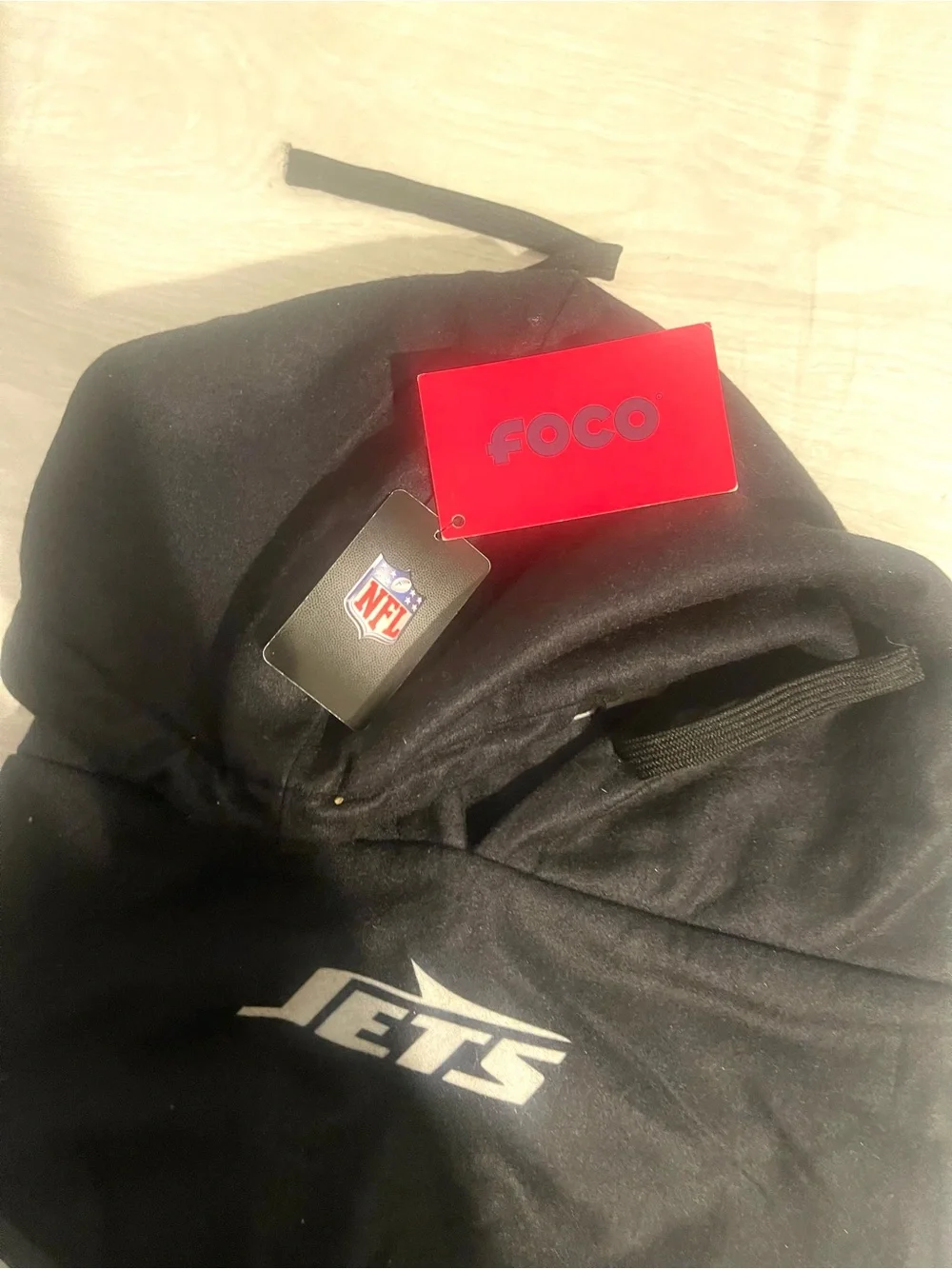 Jets Black Men's Hooded Neck Warmer